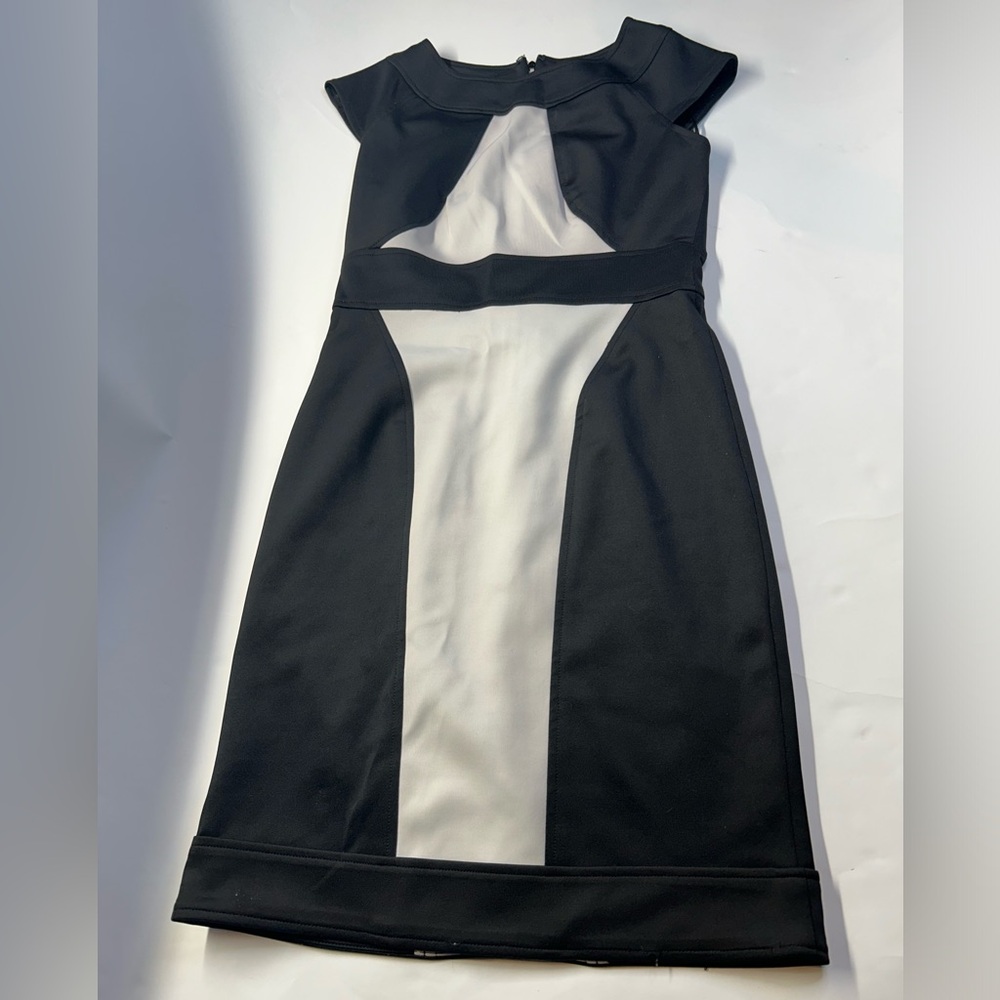 Julian Taylor Black and White Midi Dress Size 8 - Picture 2 of 8